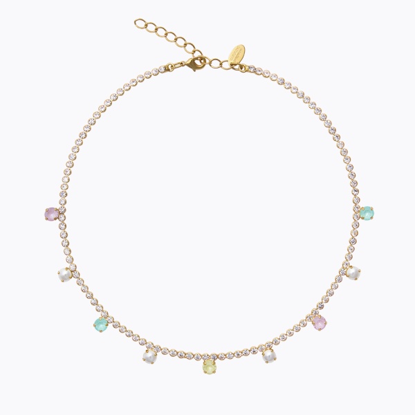 Caroline Svedbom Gold Millie Necklace - Soft Pastel Combo